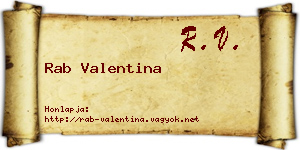 Rab Valentina névjegykártya